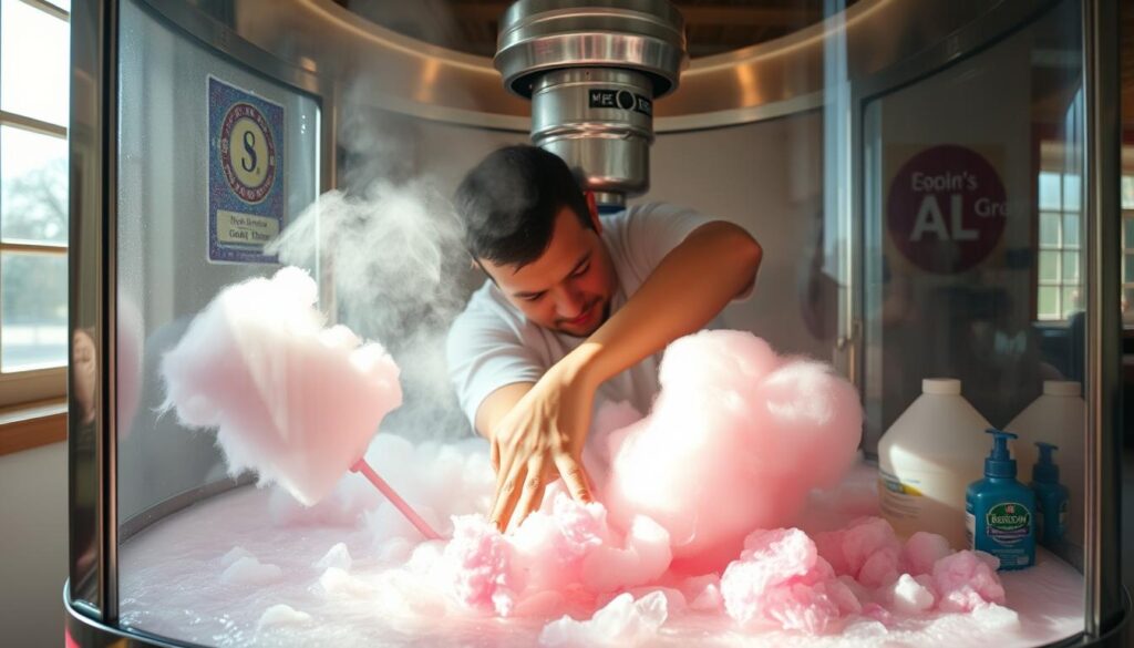 cleaning cotton candy machine