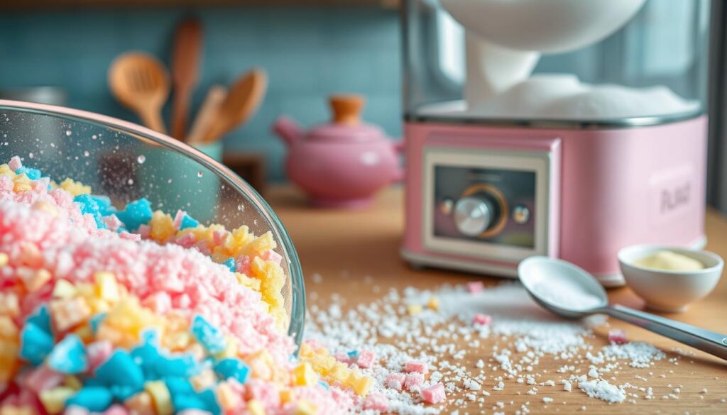 process of making cotton candy sugar