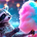 Raccoon cotton candy